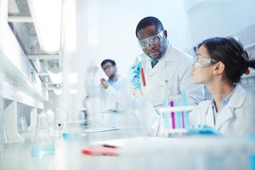 Researchers in laboratory 