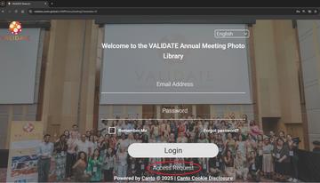 VALIDATE Canto login screen