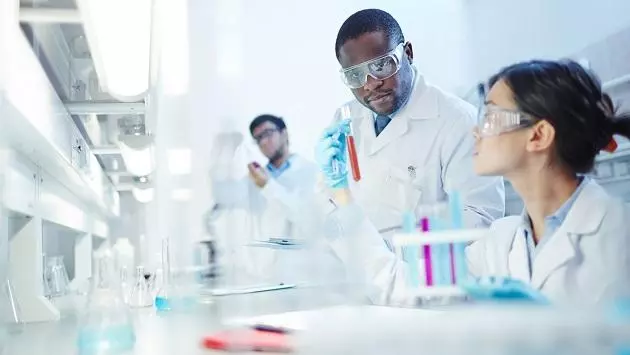 Researchers in laboratory 