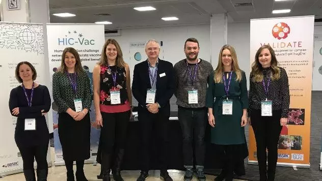 The GCRF Network Managers at the BSI Congress 2017, with Prof Peter Openshaw (President, BSI) and Dr Martin Broadstock (MRC)