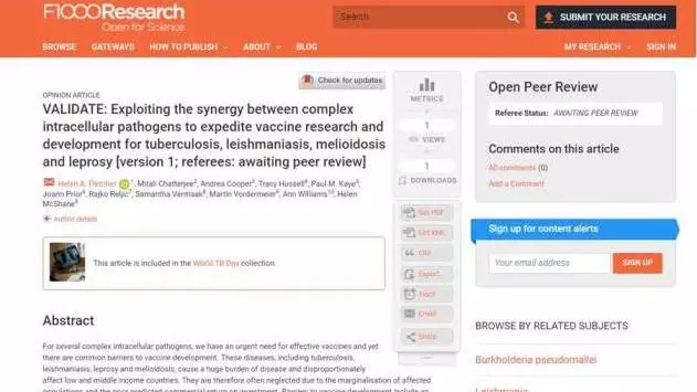 VALIDATE F1000 publication