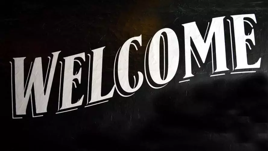 welcome chalk board