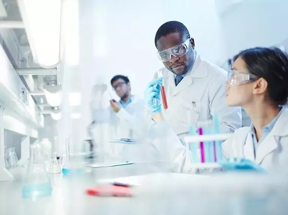 Researchers in laboratory 