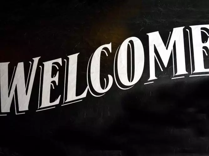 welcome chalk board