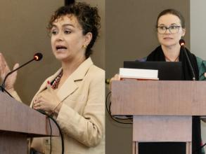 Marcela and Alison at the Annual Meeting 2026